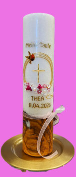 Taufkerze Thea Holzoptik