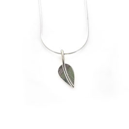 Small Engraved Leaf (no curl) Necklace