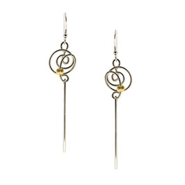 Fleur Earrings with 9ct Yellow Gold Corrugated Bead
