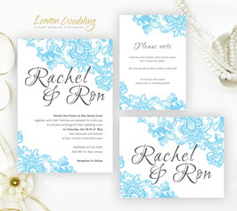 Blue and grey wedding invitations # 93.3