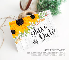 Rustic save the date postcards