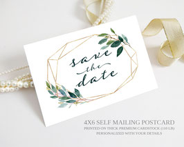 Greenery save the date postcards