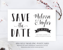 Banner save the date postcard