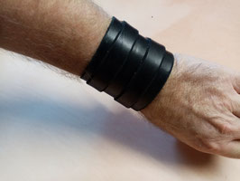 Bracelet de force en cuir noir