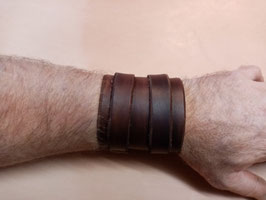 Bracelet de force en cuir brun