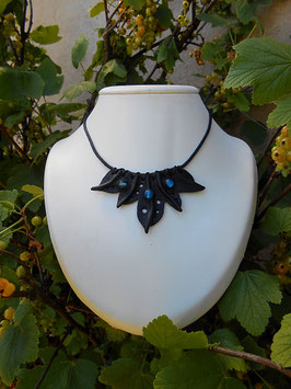 Collier elfique en cuir noir