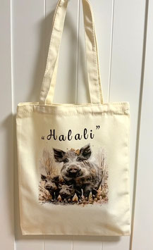 Süße Canvastasche "Halali" Wildschweine