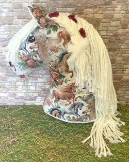 Pferdekopf Horses&Roses Kissen mit Reißverschlussfach