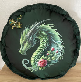 Kissen Drache grün Drache Blütenwind Serafyn
