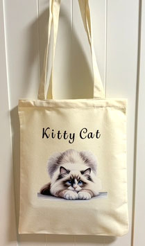 Leinen/Canvastasche Turnbeutel Motiv Katze "Kitty Cat"