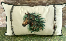 Kissen MystikPferd Boho grün