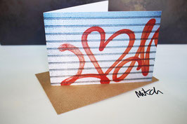 Graffiti Heart Blank Inside Greeting Card