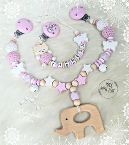 Kinderwagenkette Set "Süsse Träumerl Prinzessin" (mit neuem Schmetterlingsdesign)