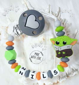 SILIKON Schnullerkette "Little monster" Herz