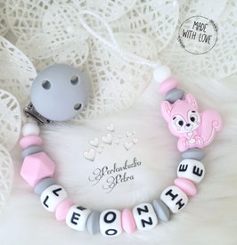 SILIKON Schnullerkette "Baby Eichhörnchen"