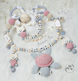 NEU !!! Kinderwagenkette Set "Baby LOVE" Schildibaby
