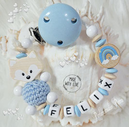 Schnullerkette "Träumerle" blau oder mint