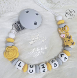 SILIKON Schnullerkette "Girafferl" honey