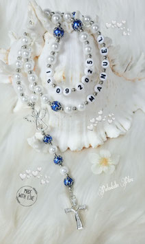NEU!!! Rosenkranz "Engelchen´s Herzchen" weiss /dunkelblau