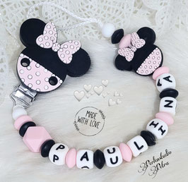 SILIKON Schnullerkette "Mausi" light rose