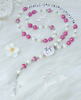 Rosenkranz "Gott ist bei dir" pink