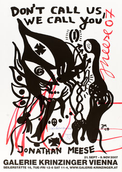 Jonathan Meese - Plakat:  Don't call us, We call you - Revolutionsfahne (Edition / Art print 2007).