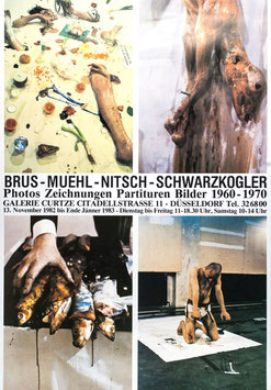 Photos, Zeichnungen, Partituren, Bilder 1960-1970 (Brus / Muehl / Nitsch / Schwarzkogler), Poster 1982.