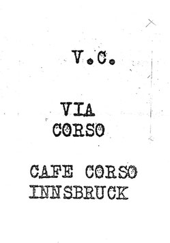 Valerie Heisenberg V.C. Via Corso - Cafe Corso Innsbruck (Katalog / Catalogue1997).