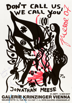 Jonathan Meese - Plakat:  Don't call us, We call you - Revolutionsfahne (Edition / Art print 2007).