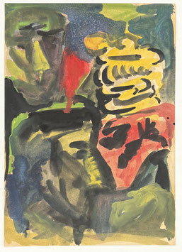 Hubert Schmalix - Zwei Männer und eine Frau, Original Kunst von 1981.