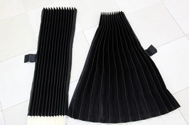 センターカーテン プリーツ サテン2重 表黒/裏黒 1級遮光 巾120cm×丈100cm