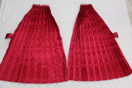 サイドカーテン プリーツ レッド サテン 巾100cm×丈80cm