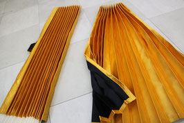 リアカーテン プリーツ  2重オレンジ  1級遮光 85cm×70cm 日本製