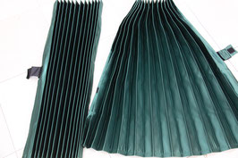 サイドカーテン プリーツダークグリーン サテン  巾100cm×丈80cm