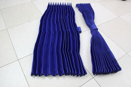 センターカーテン  プリーツ ブルー  1級遮光品 標準サイズ 巾120×丈100cm 2枚入り 日本製 大型中型兼用