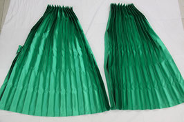 サイドカーテン プリーツ グリーンサテン  巾100cm×丈80cm