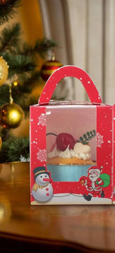 Weihnachtsschachtel rot klein mit 2x 45g Marmelade und 200g Marmelade gefüllt