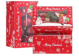 Weihnachtsschachtel rot groß mit 4x 45g Marmelade und 200g Marmelade gefüllt