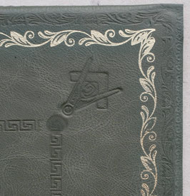 Leder Schreibunterlage im antiken englischen Stil mit Freimaurer Emblem  A652f