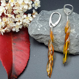 Natur-Bernstein Ohrringe 925 Sterling Silber Nr. 2