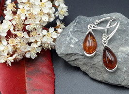 Natur-Bernstein Ohrringe 925 Sterling Silber Nr. 1