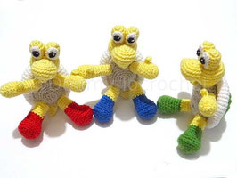 Plush Koopa Troopa amigurumi cotton turtle inspired by Mario videogame ; 4 colors possible