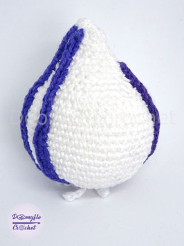 Plush onion from Perl logo crocheted in cotton