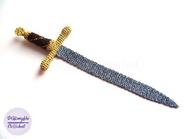 Bookmark crochet cotton knight's sword