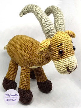 Alpine Ibex crocheted plush
