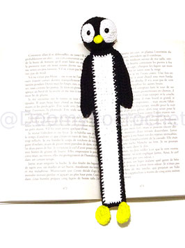 Marque pages pingouin manchot en coton au crochet