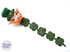 Marque pages St Patrick Leprechaun trèfles en coton