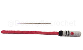 Marque pages sabre laser rouge inspiré de Star Wars en coton au crochet
