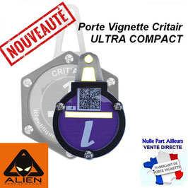 Porte assurance moto IMC rond alu, support vignette CRIT'air