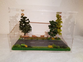 Diorama in Acrylvitrine "Strasse gerade"